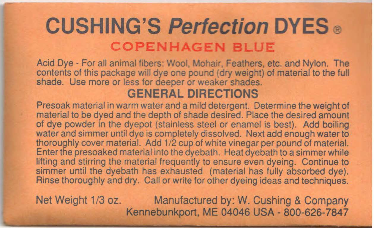 Copenhagen Blue Cushing Acid Dye