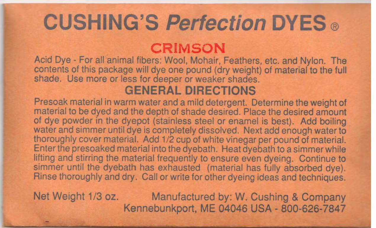 Crimson Cushing Acid Dye