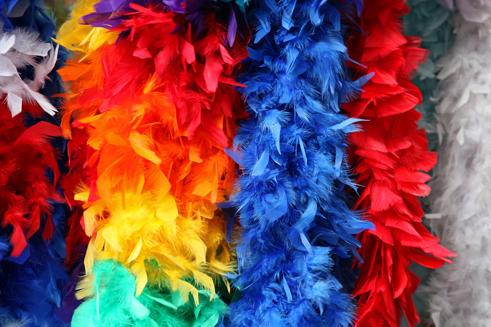 2 Yards - Orange & Black Heavy Weight Chandelle Feather Boa | 80 Gram