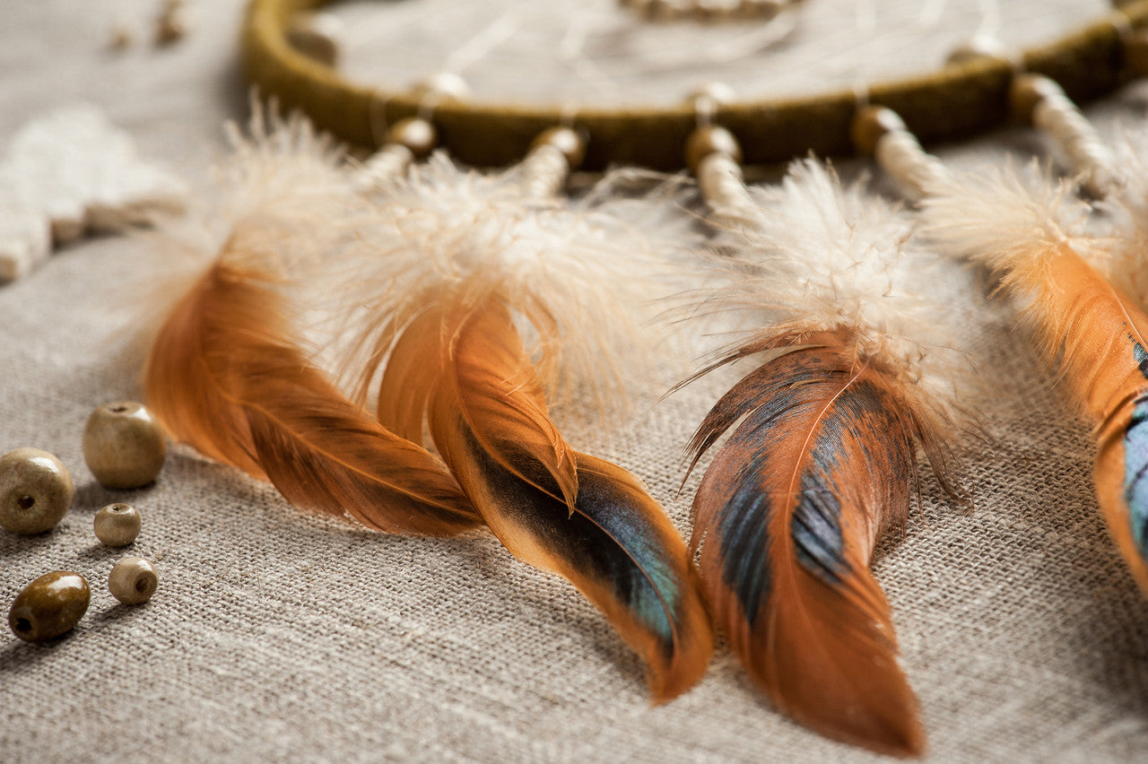 4 Inch Strip - 5-7" Natural Brown Bronze Strung Rooster Schlappen Feathers