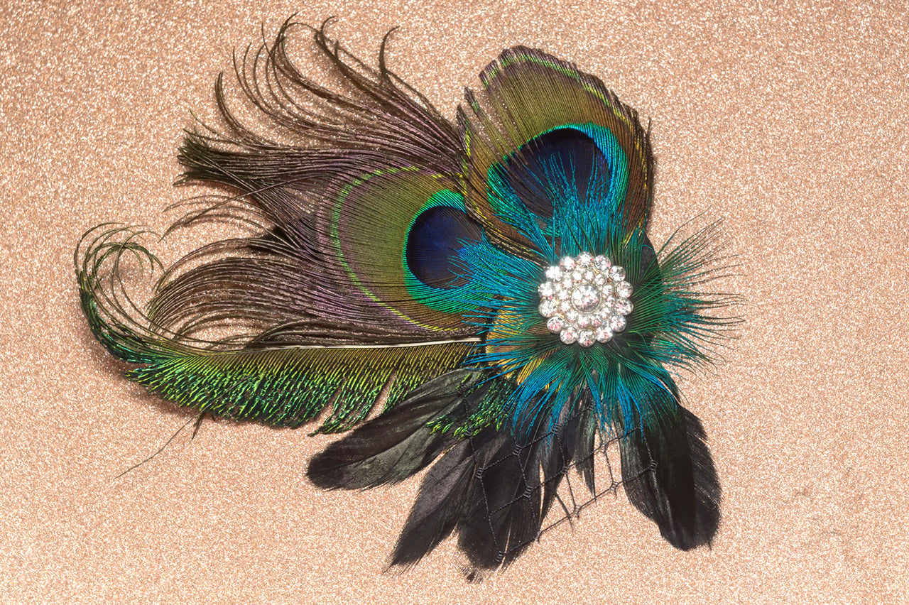 10 Pieces - Electric Blue Iridescent Peacock Round Plumage Feathers