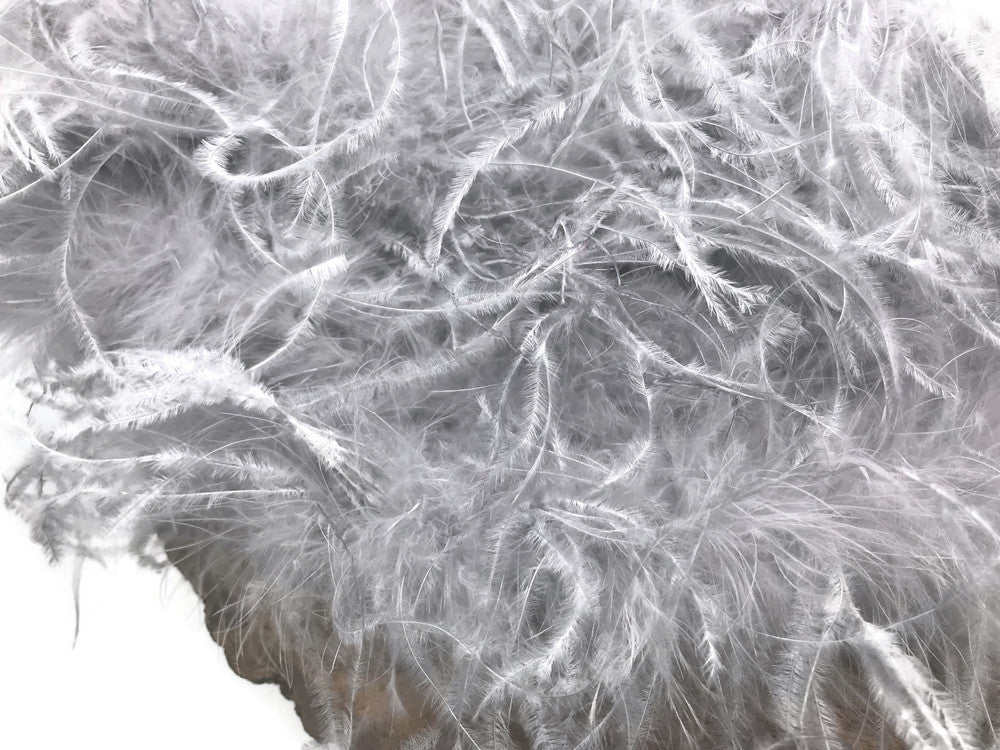 2 Yards - Light Gray 2 Ply Ostrich Medium Weight Fluffy Feather Boa