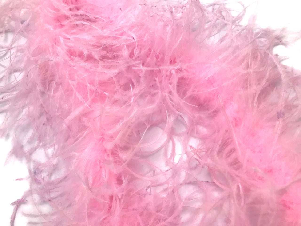 2 Yards - Light Pink 2 Ply Ostrich Medium Weight Fluffy Feather Boa