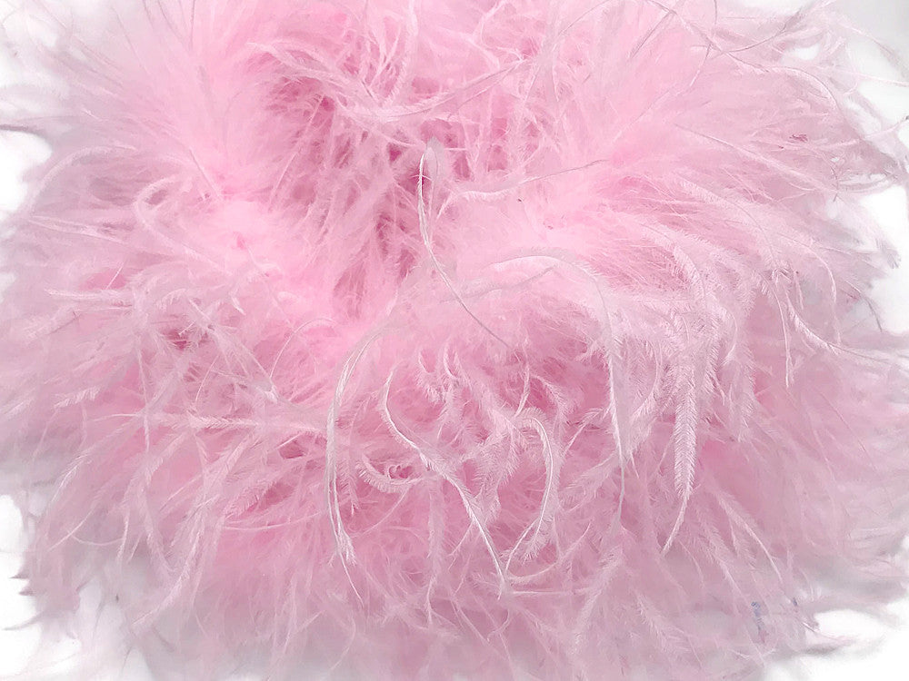 2 Yards - Light Pink 2 Ply Ostrich Medium Weight Fluffy Feather Boa