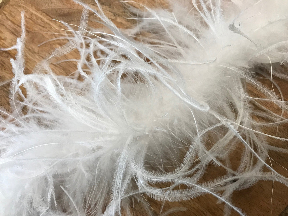 2 Yards - Snow White 2 Ply Ostrich Medium Weight Fluffy Feather Boa