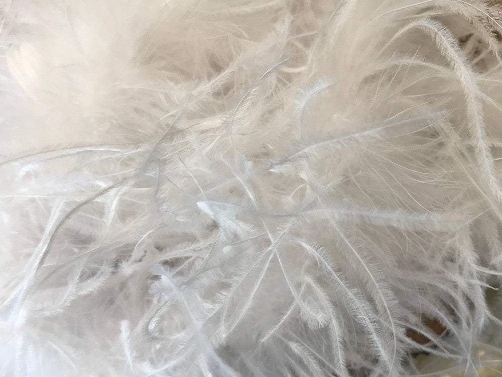 2 Yards - Snow White 2 Ply Ostrich Medium Weight Fluffy Feather Boa