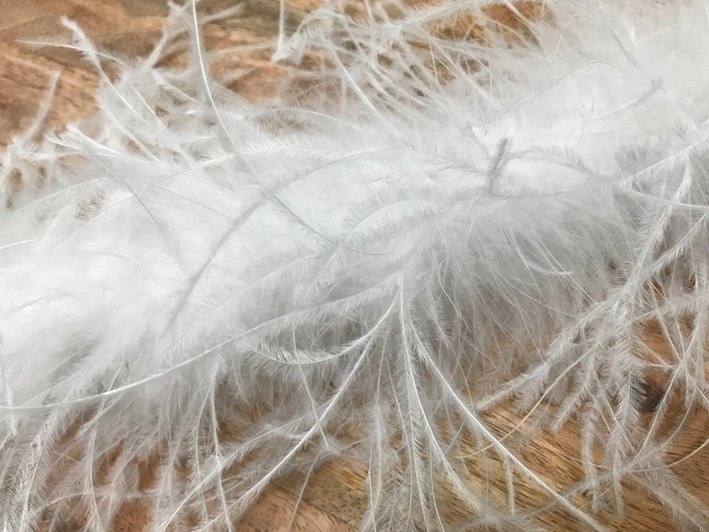 2 Yards - Snow White 2 Ply Ostrich Medium Weight Fluffy Feather Boa