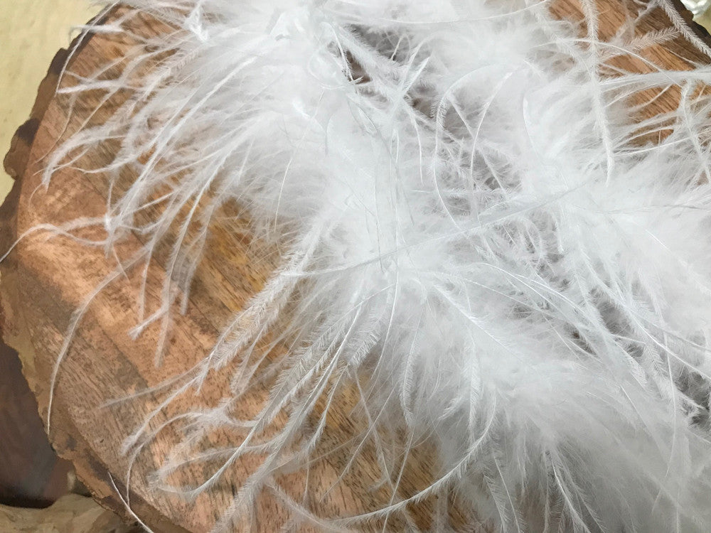 2 Yards - Snow White 2 Ply Ostrich Medium Weight Fluffy Feather Boa