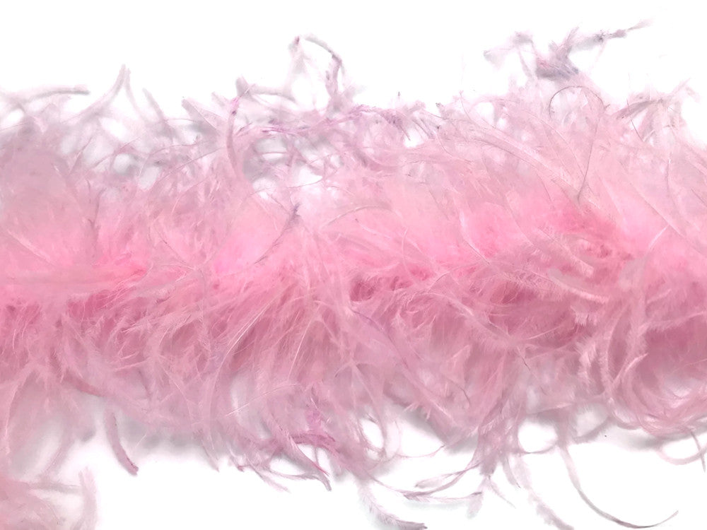 2 Yards - Light Pink 2 Ply Ostrich Medium Weight Fluffy Feather Boa