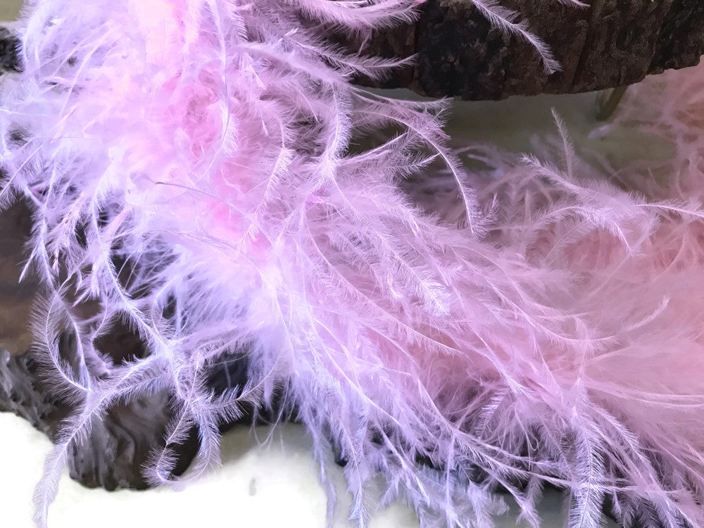 2 Yards - Light Pink 2 Ply Ostrich Medium Weight Fluffy Feather Boa