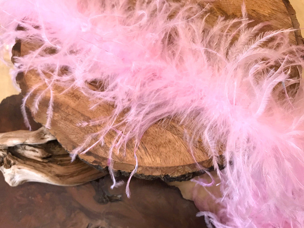 2 Yards - Light Pink 2 Ply Ostrich Medium Weight Fluffy Feather Boa