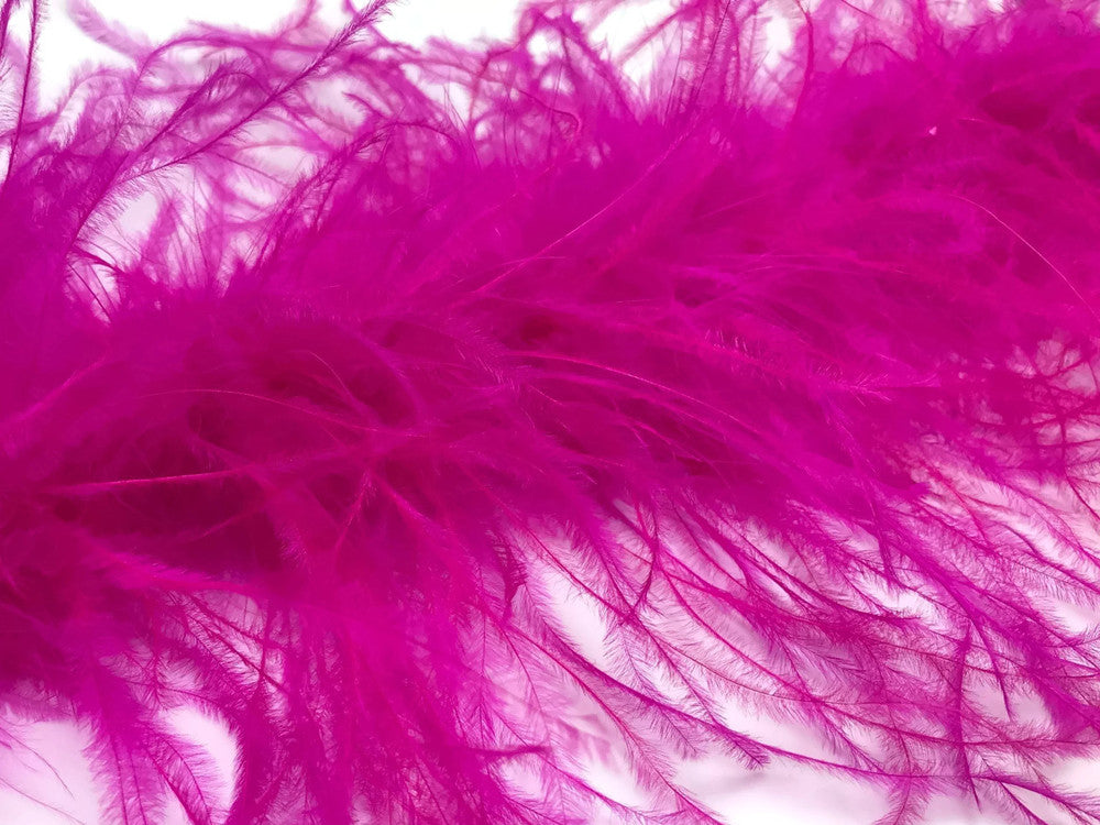 2 Yards - Hot Pink 2 Ply Ostrich Medium Weight Fluffy Feather Boa