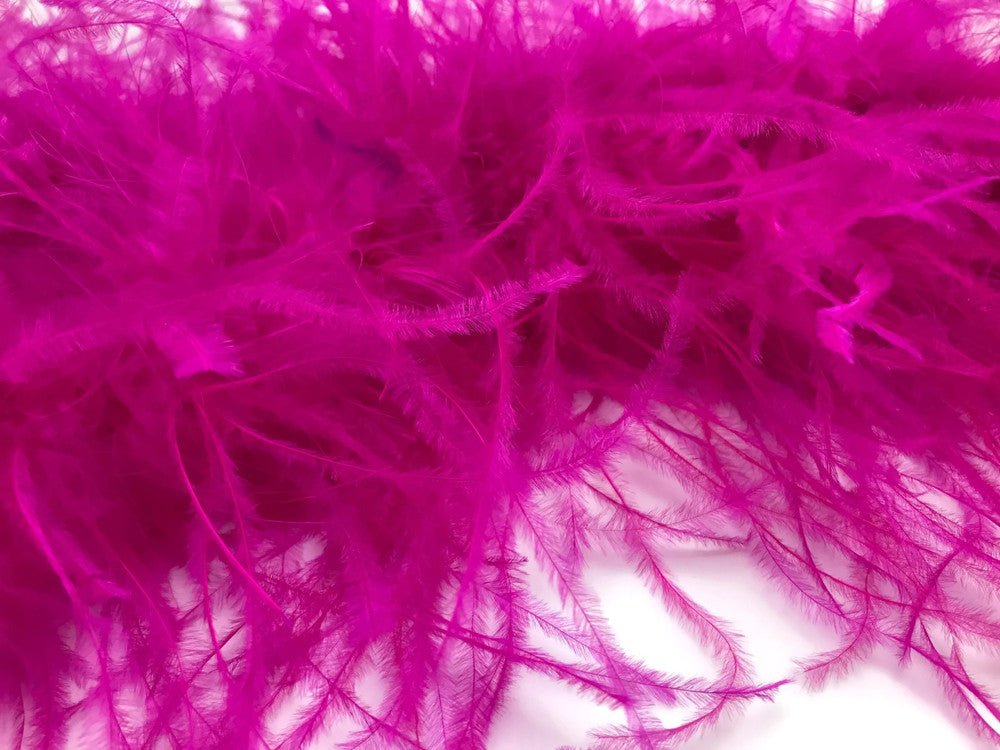 2 Yards - Hot Pink 2 Ply Ostrich Medium Weight Fluffy Feather Boa