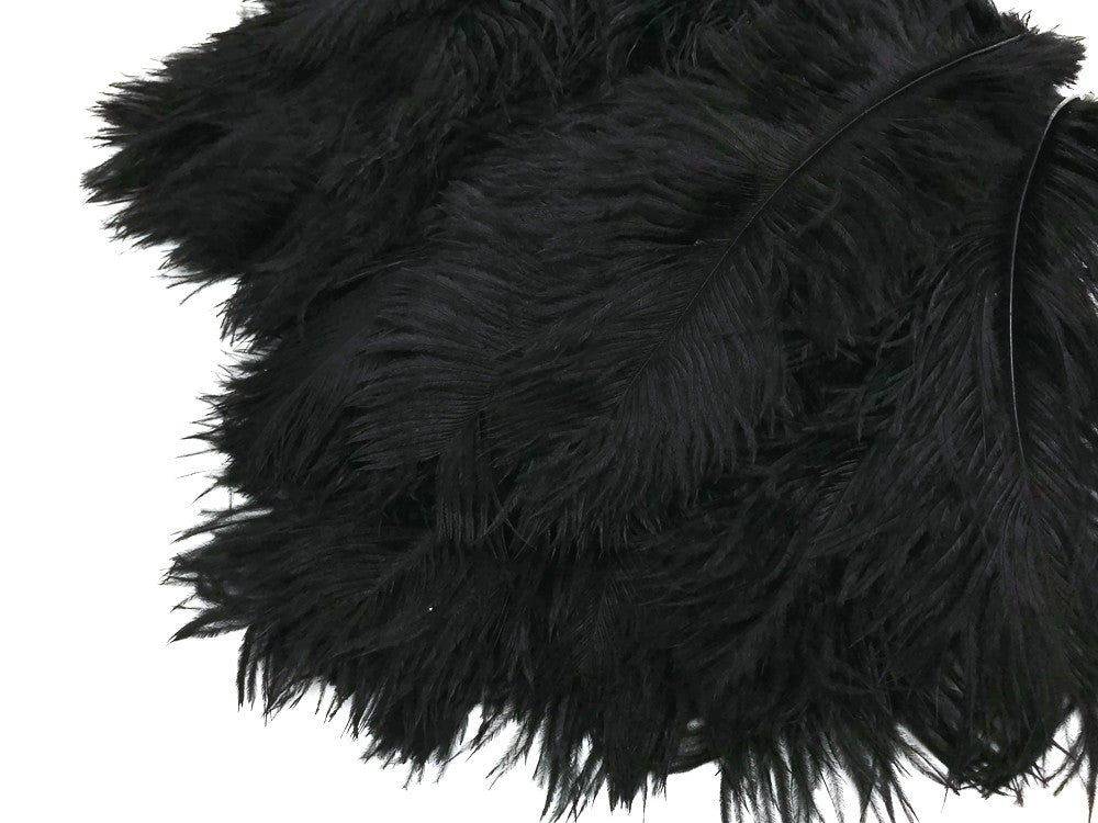 25 Pieces - 14-17" Black Ostrich Drab Centerpiece Feathers Sets