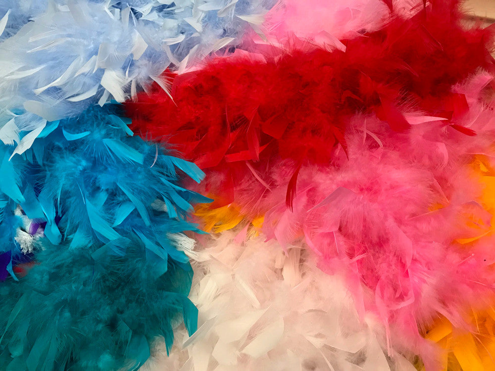 2 Yards - Turquoise Blue Heavy Weight Chandelle Feather Boa | 80 Gram