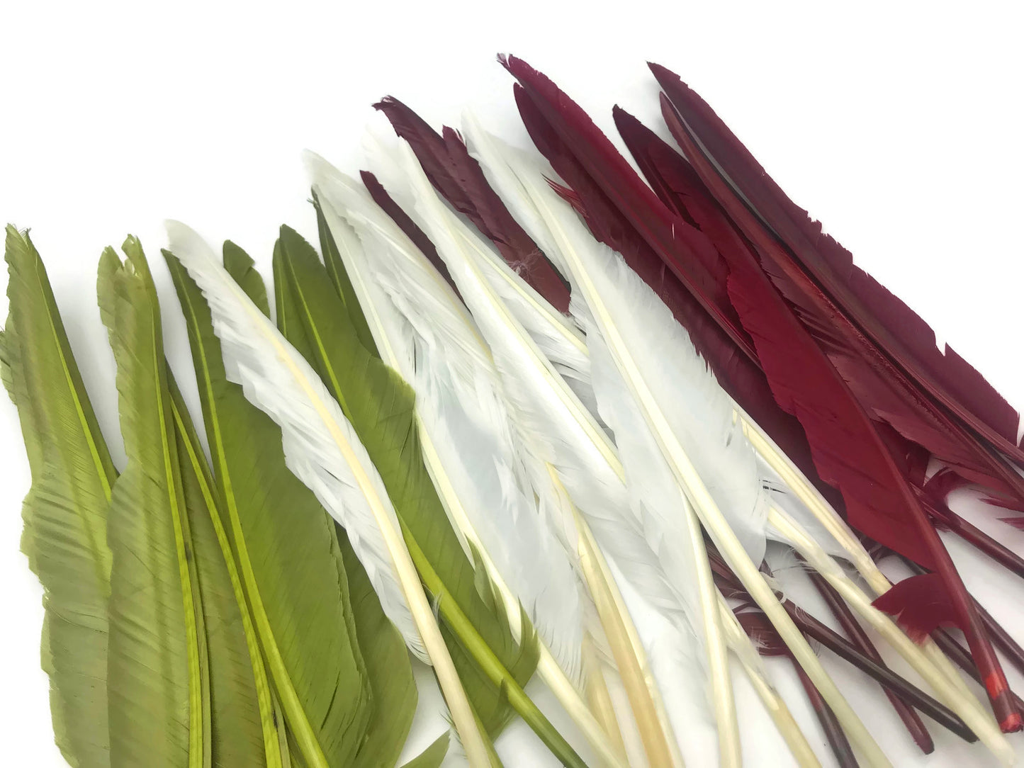 1 Pack - Olive Green Duck Primary Wing Pointer Feathers 0.50 Oz.