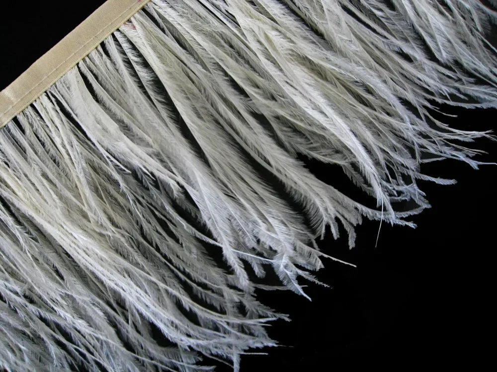 1 Yard - Ivory Ostrich Fringe Trim Wholesale Feather (Bulk)