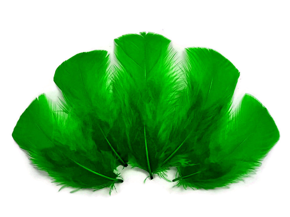 1 Pack - Kelly Green Dyed Turkey T-Base triangle Body Plumage Feathers 0.50 Oz.