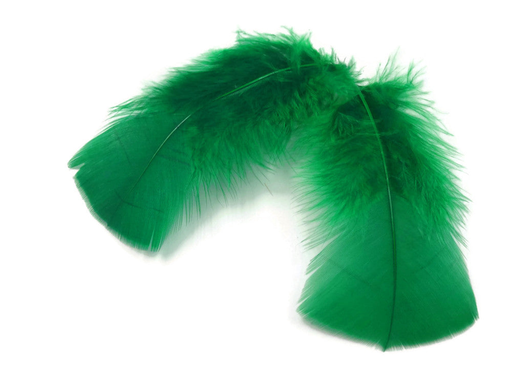 1 Pack - Kelly Green Dyed Turkey T-Base triangle Body Plumage Feathers 0.50 Oz.