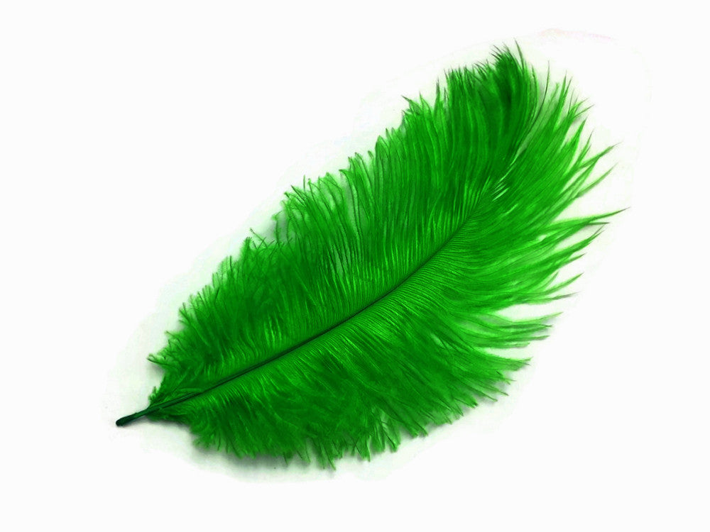 1/2 Lb. - 9-13" Kelly Green Dyed Ostrich Body Drab Wholesale Feathers (Bulk)