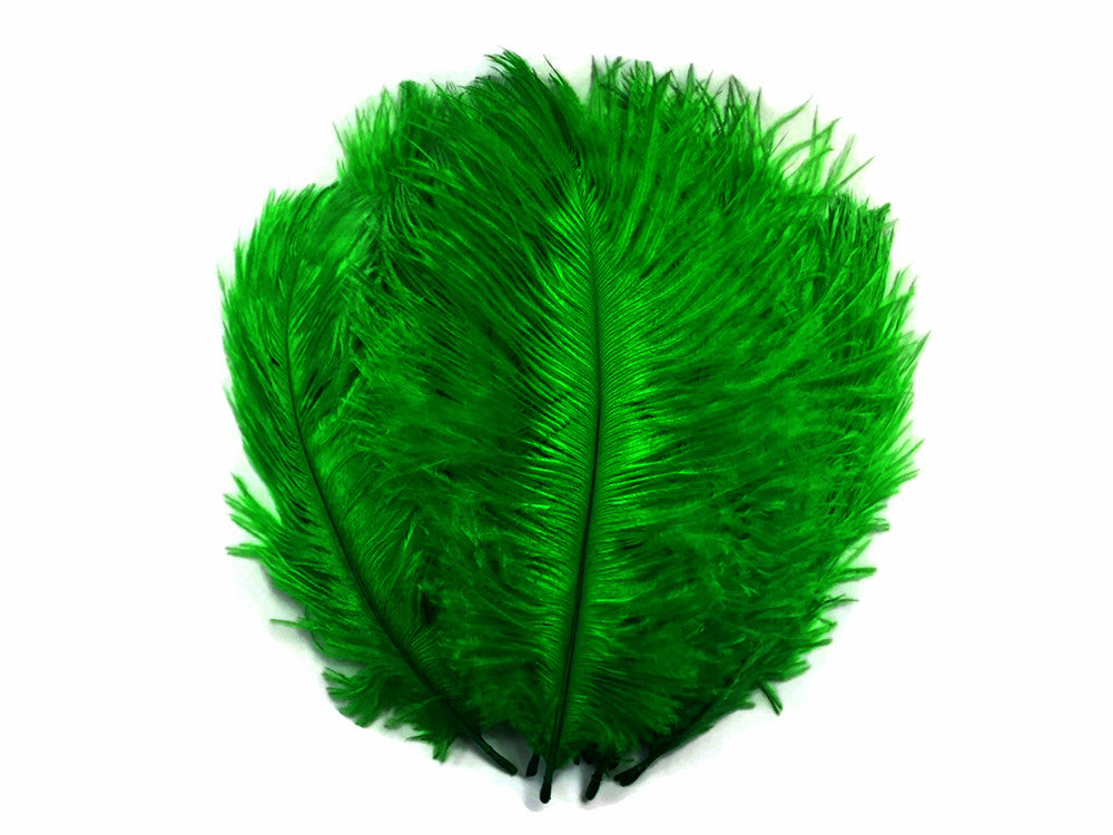 1/2 lb. - 14-17" Kelly Green Ostrich Large Body Drab Wholesale Feathers (Bulk)