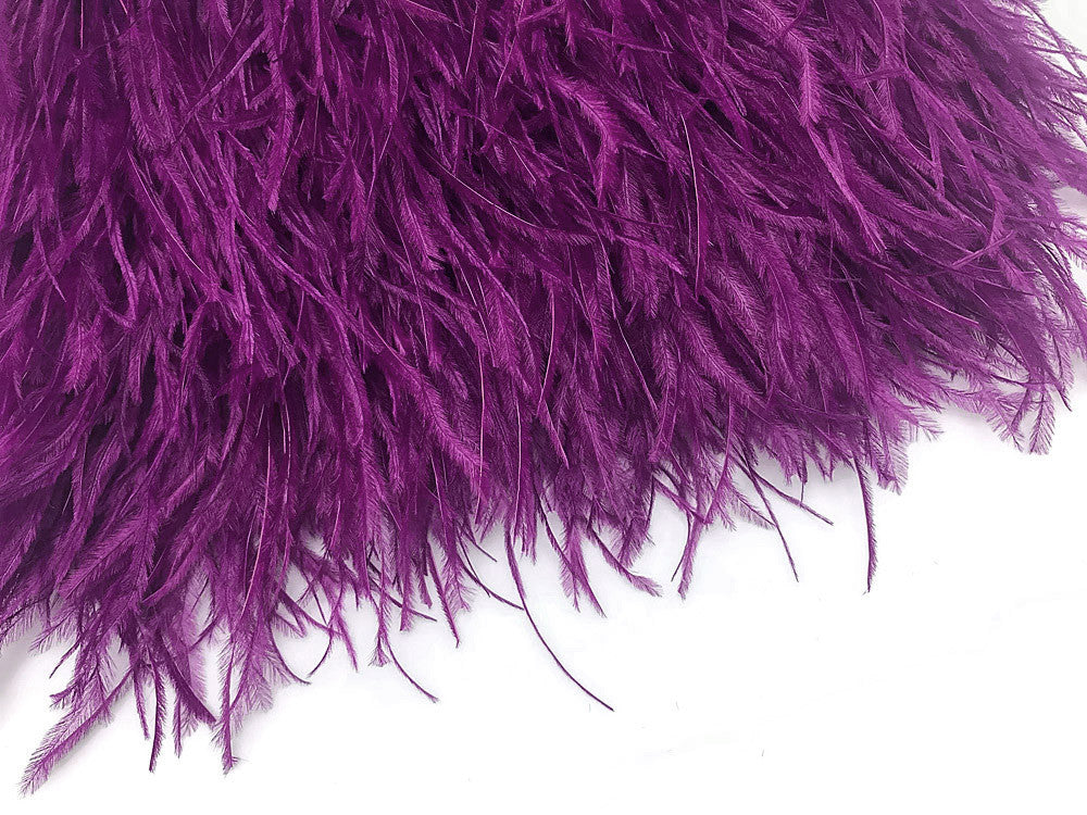 6 Inch Strip - Amethyst Purple Ostrich Fringe Trim Feather