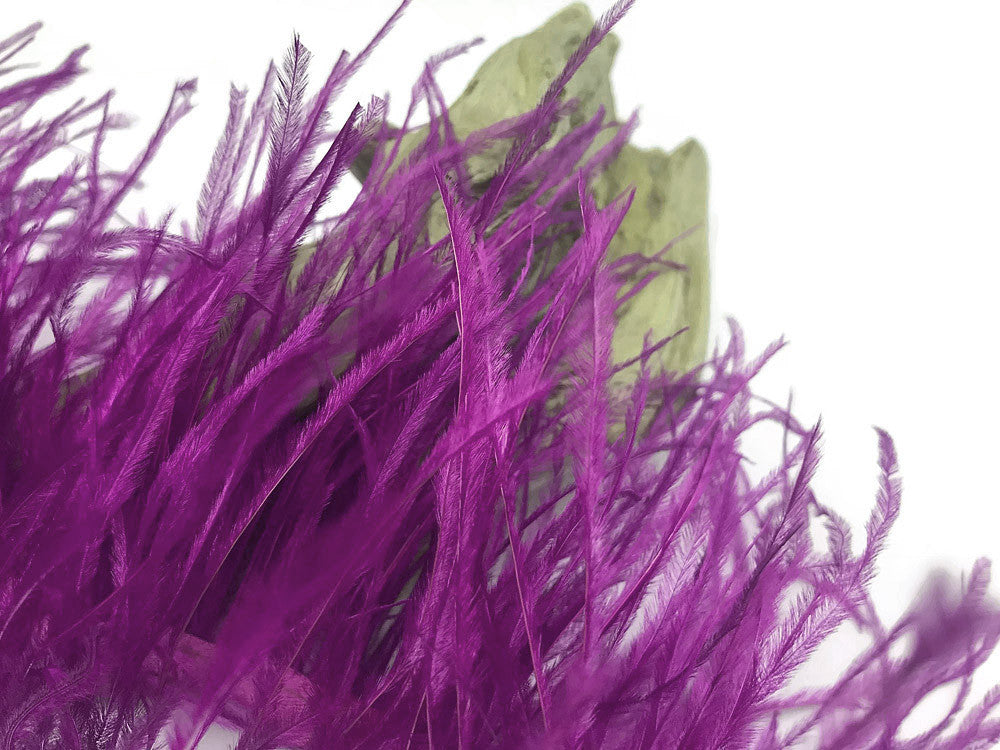 1 Yard - Amethyst Purple Ostrich Fringe Trim Wholesale Feather (Bulk)