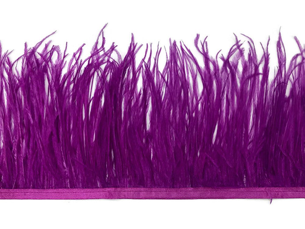 10 Yards - Amethyst Purple Ostrich Fringe Trim Wholesale Feather (Bulk)