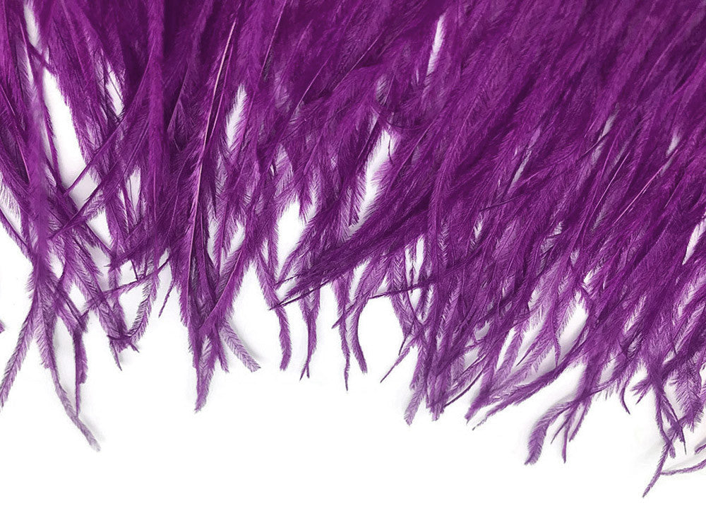 1 Yard - Amethyst Purple Ostrich Fringe Trim Wholesale Feather (Bulk)