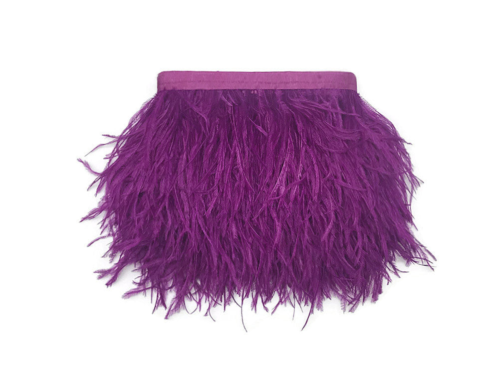 1 Yard - Amethyst Purple Ostrich Fringe Trim Wholesale Feather (Bulk)