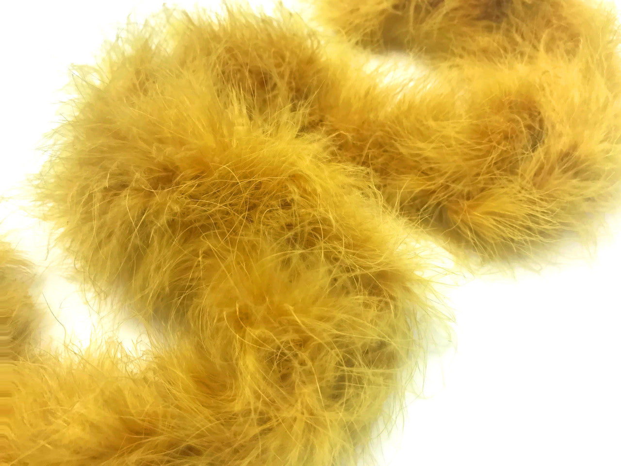 2 Yards - Antique Gold Turkey Medium Weight Marabou Feather Boa 25 Gram