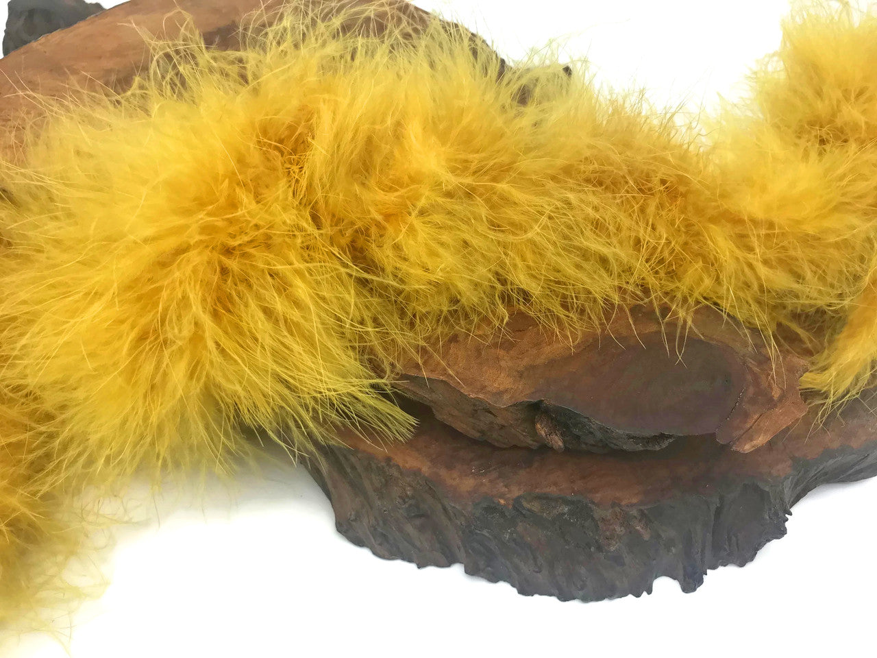 2 Yards - Antique Gold Turkey Medium Weight Marabou Feather Boa 25 Gram