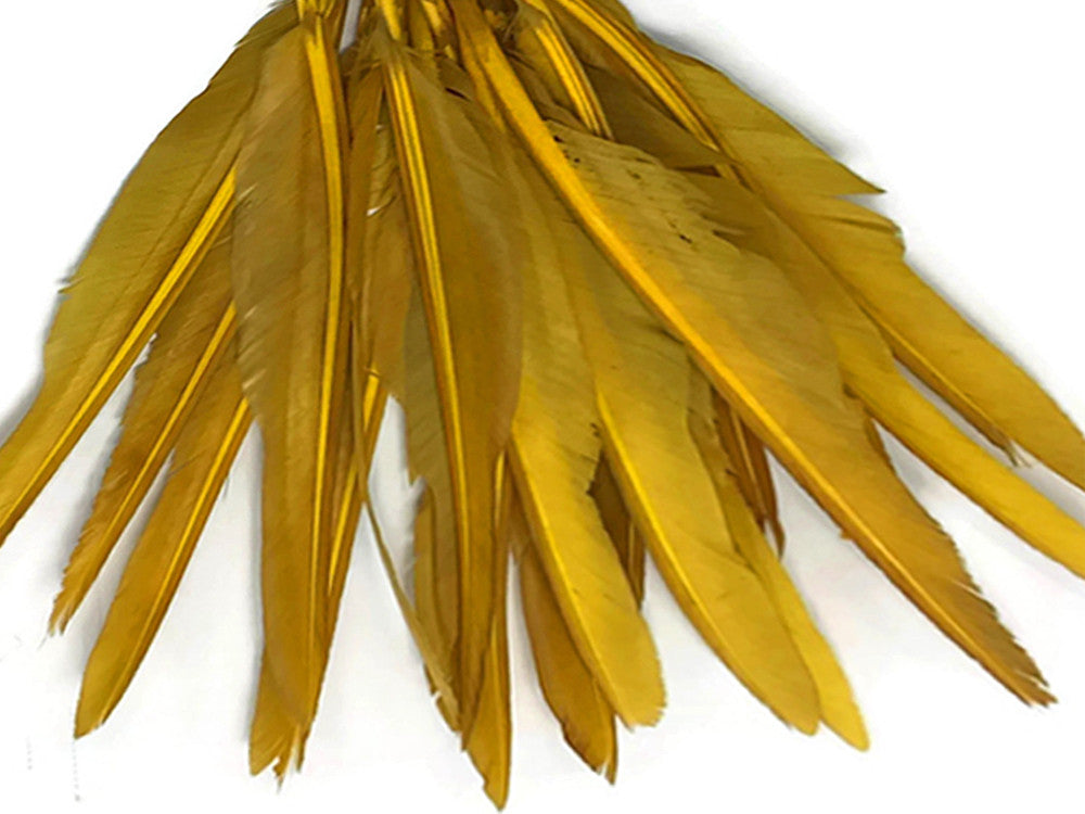 1/4 Lbs - Antique Gold Duck Pointer Primary Wing Wholesale Feathers (Bulk)