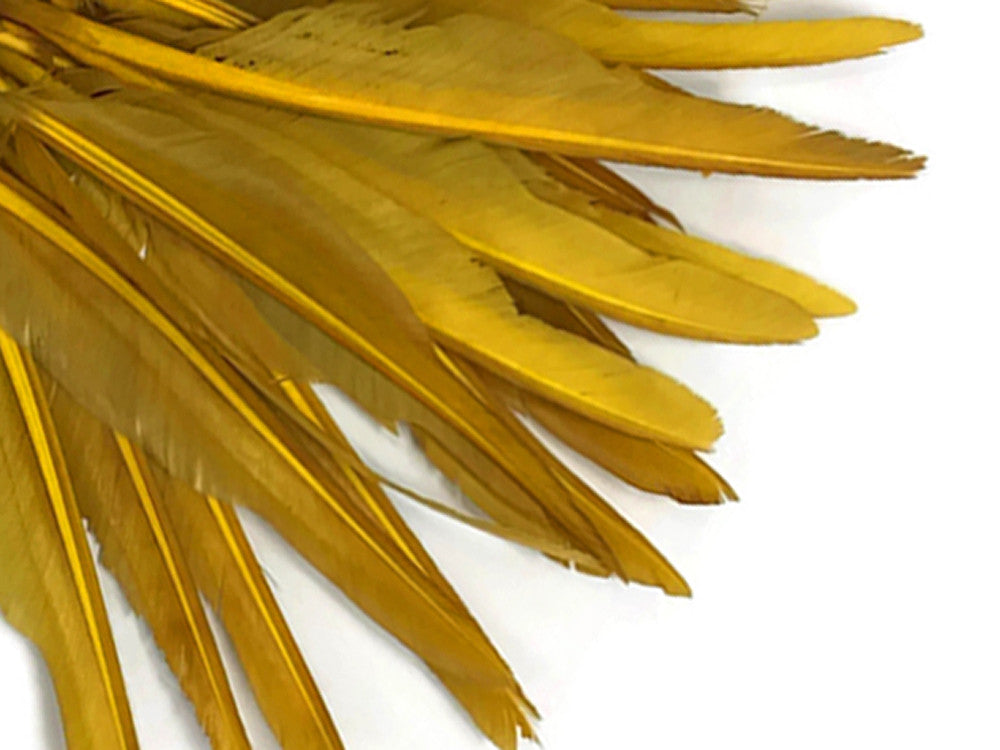 1/4 Lbs - Antique Gold Duck Pointer Primary Wing Wholesale Feathers (Bulk)