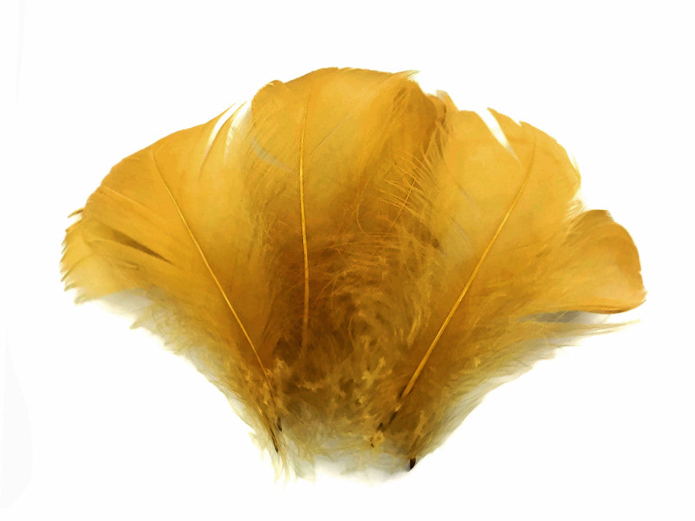 1 Pack - 2-3" Antique Gold Goose Coquille Loose Feathers - 0.35 Oz.