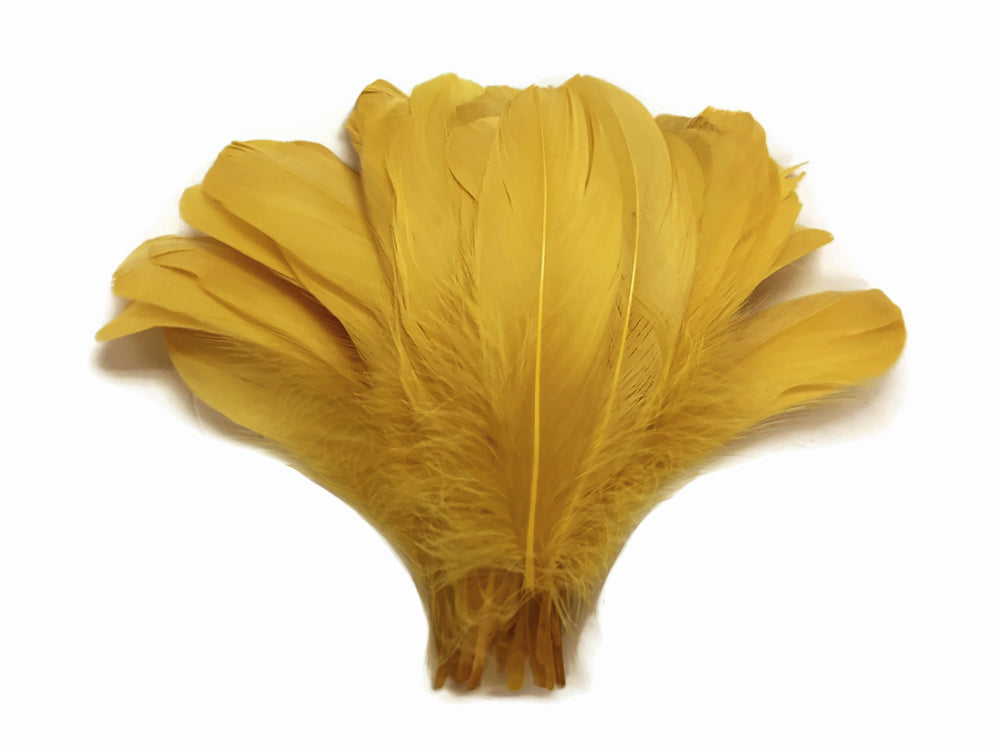 1/4 lbs. - Antique Gold Goose Nagoire Wholesale Feathers (Bulk)