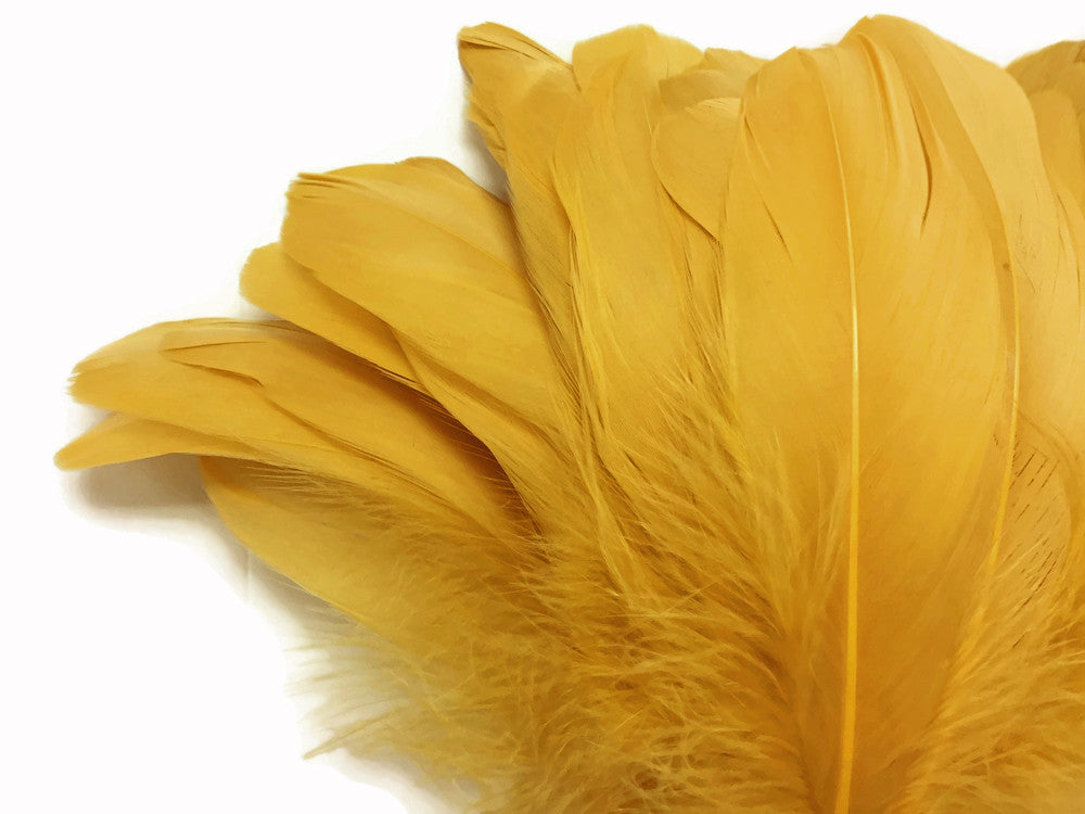 1/4 Lb - Antique Gold Goose Nagoire Wholesale Feathers (Bulk)