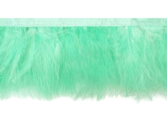 1 Yard - Aqua Green Marabou Turkey Fluff Feather Fringe Trim