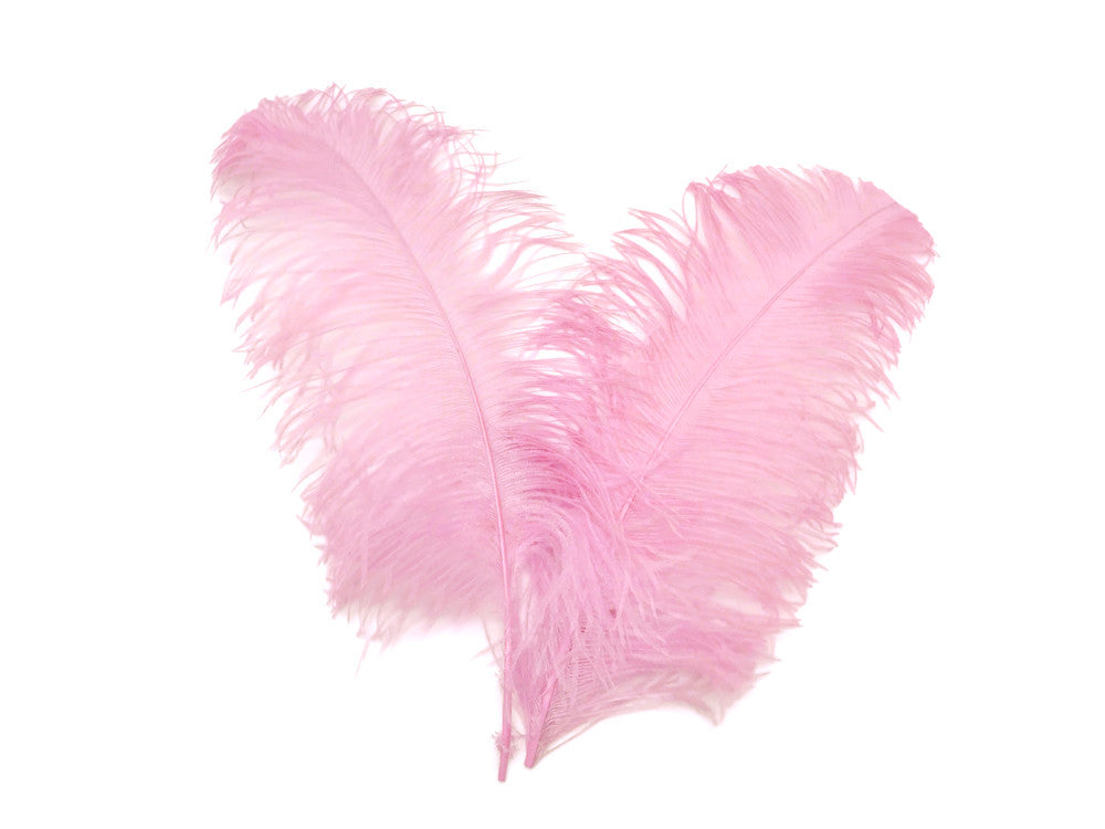 2 Pieces - 18-24" Baby Pink Large Prime Grade Ostrich Wing Plume Centerpiece Feathers