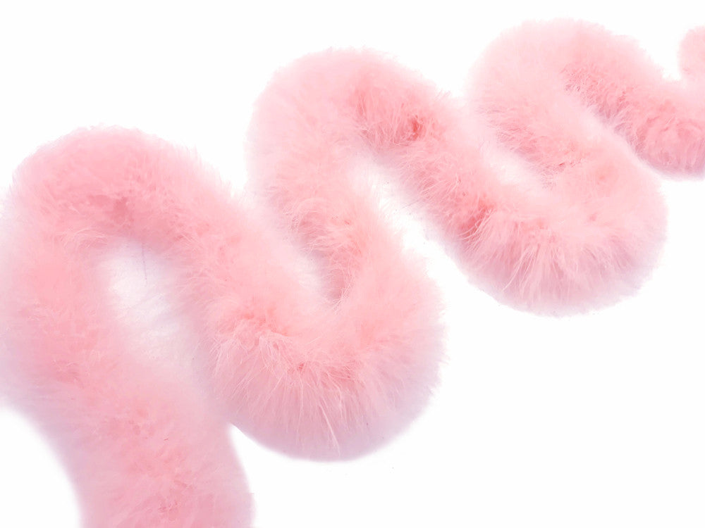 2 Yards - Baby Pink Turkey Medium Weight Marabou Feather Boa 25 Gram