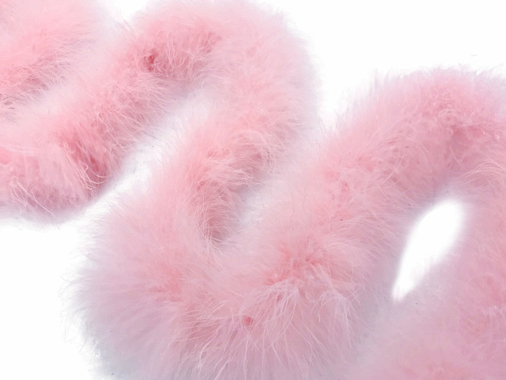 2 Yards - Baby Pink Turkey Medium Weight Marabou Feather Boa 25 Gram