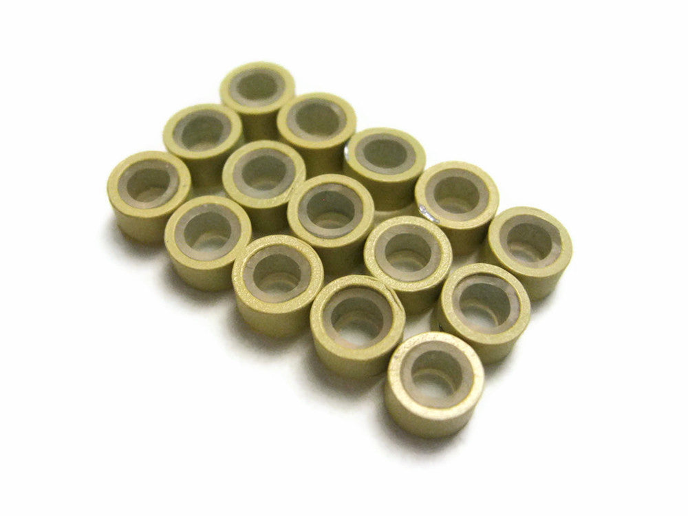 10 Pieces - Beige Silicone Micro Ring Beads For Feather Hair Extensions