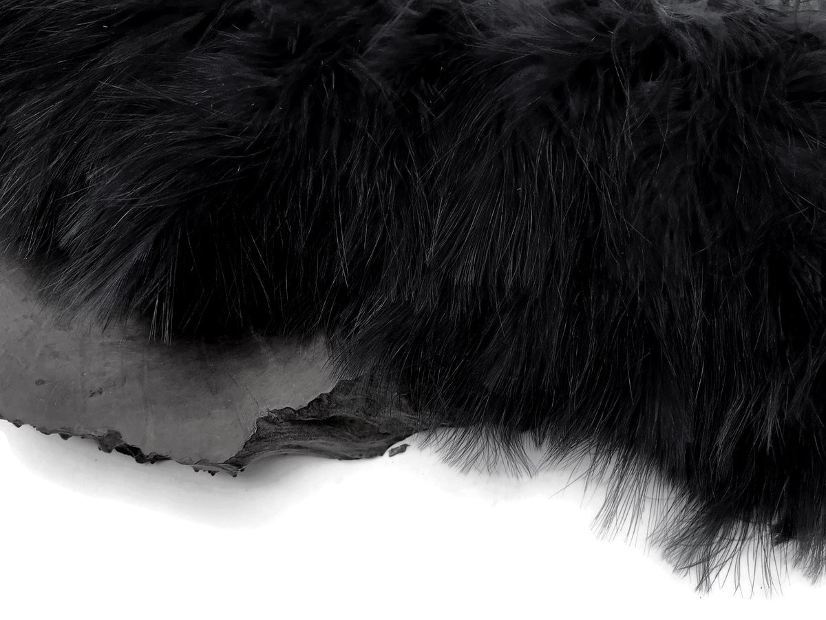 1 Yard - Black Marabou Turkey Fluff Feather Fringe Trim