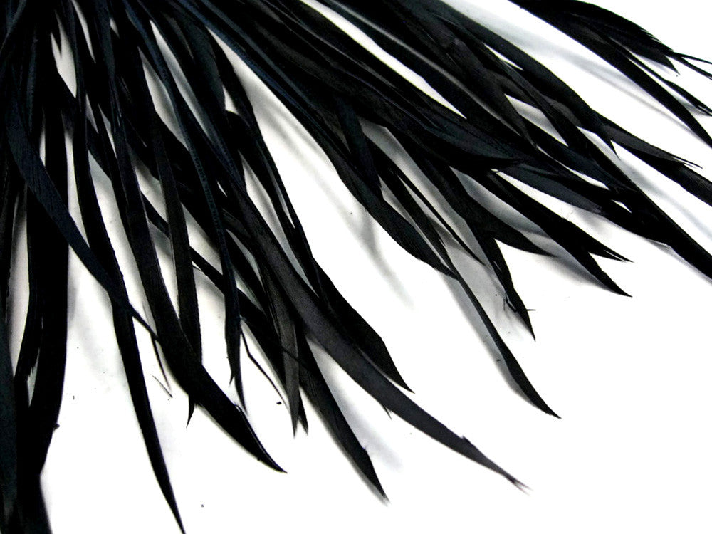 1 Yard - Black Goose Biots Stripped Wing Wholesale Feather Trim