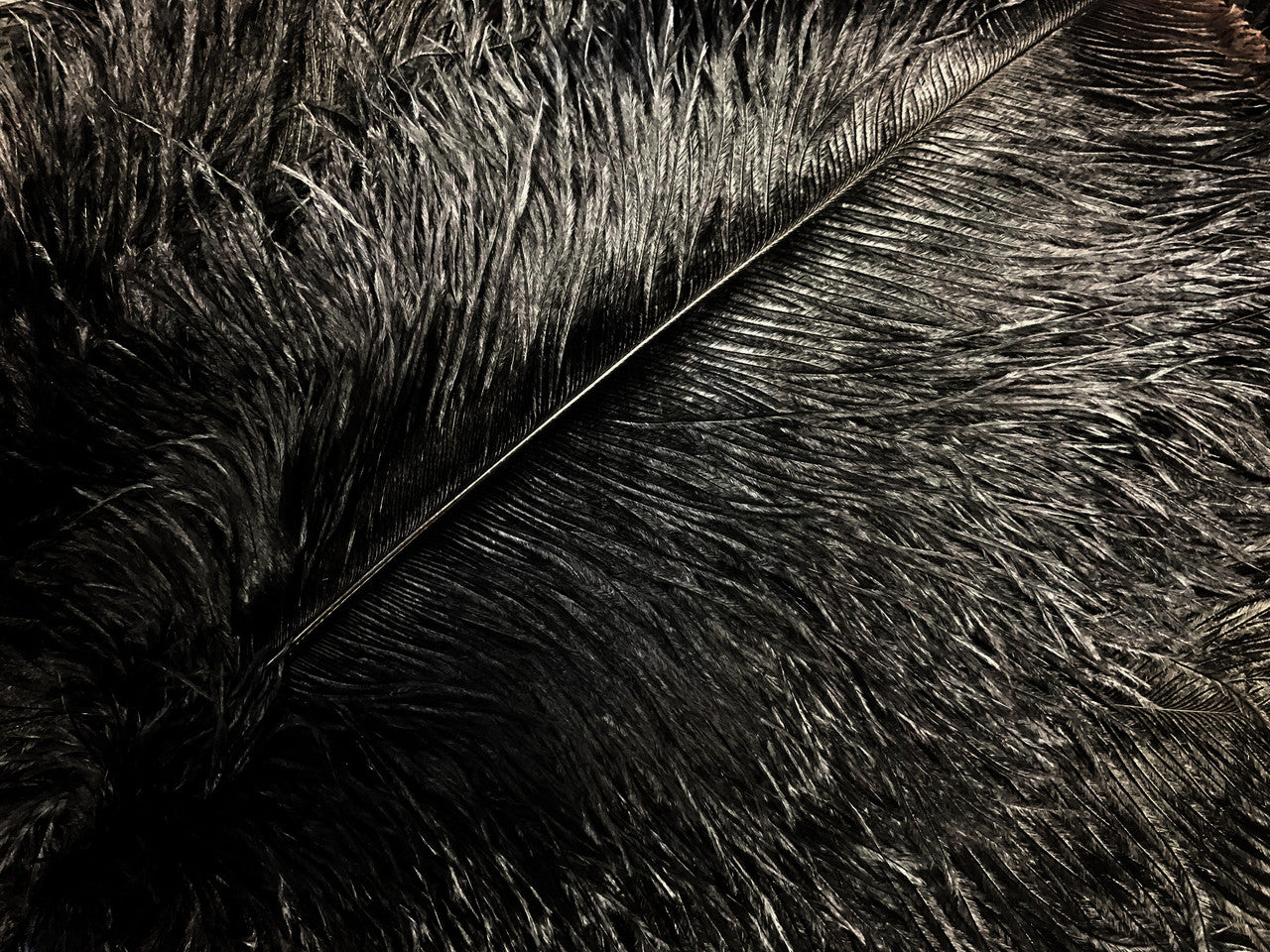 10 Pieces - 17-19" Black Large Bleached & Dyed Ostrich Drabs Body Feathers