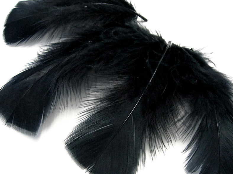 1/4 Lb - Black Turkey T-Base Wholesale Body Plumage Feathers (Bulk)