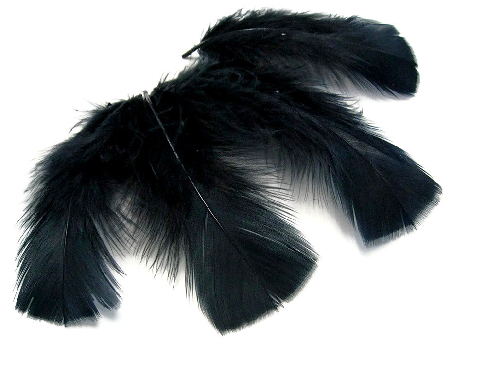 1/4 Lb - Black Turkey T-Base Wholesale Body Plumage Feathers (Bulk)