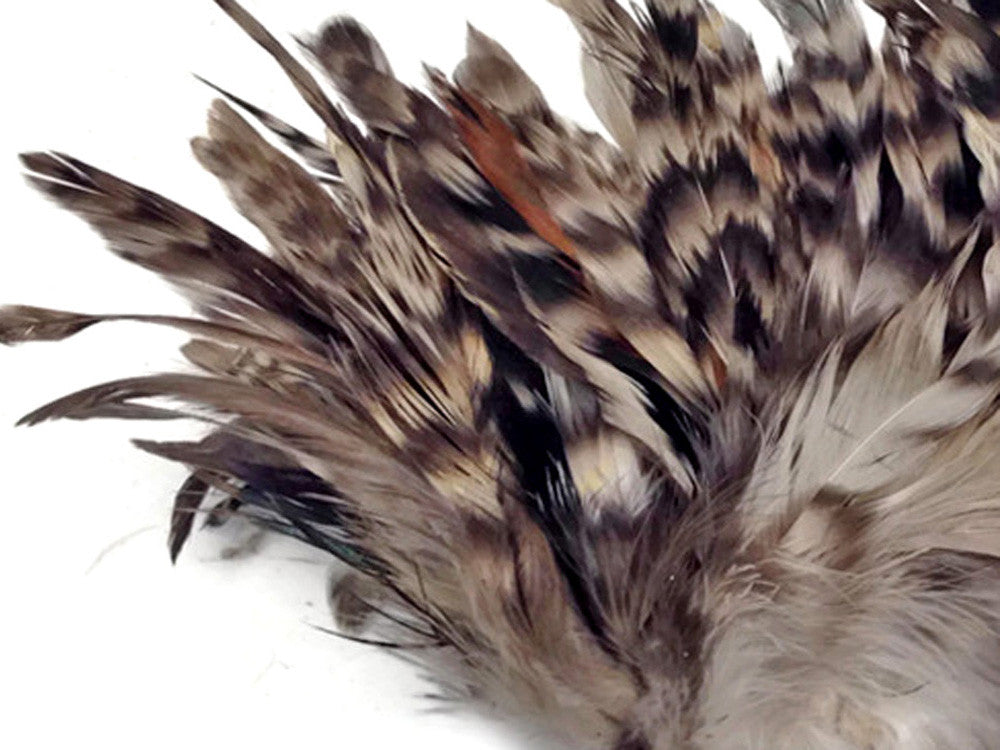 4 Inch Strip - Natural Grey Chinchilla Strung Rooster Schlappen Feathers