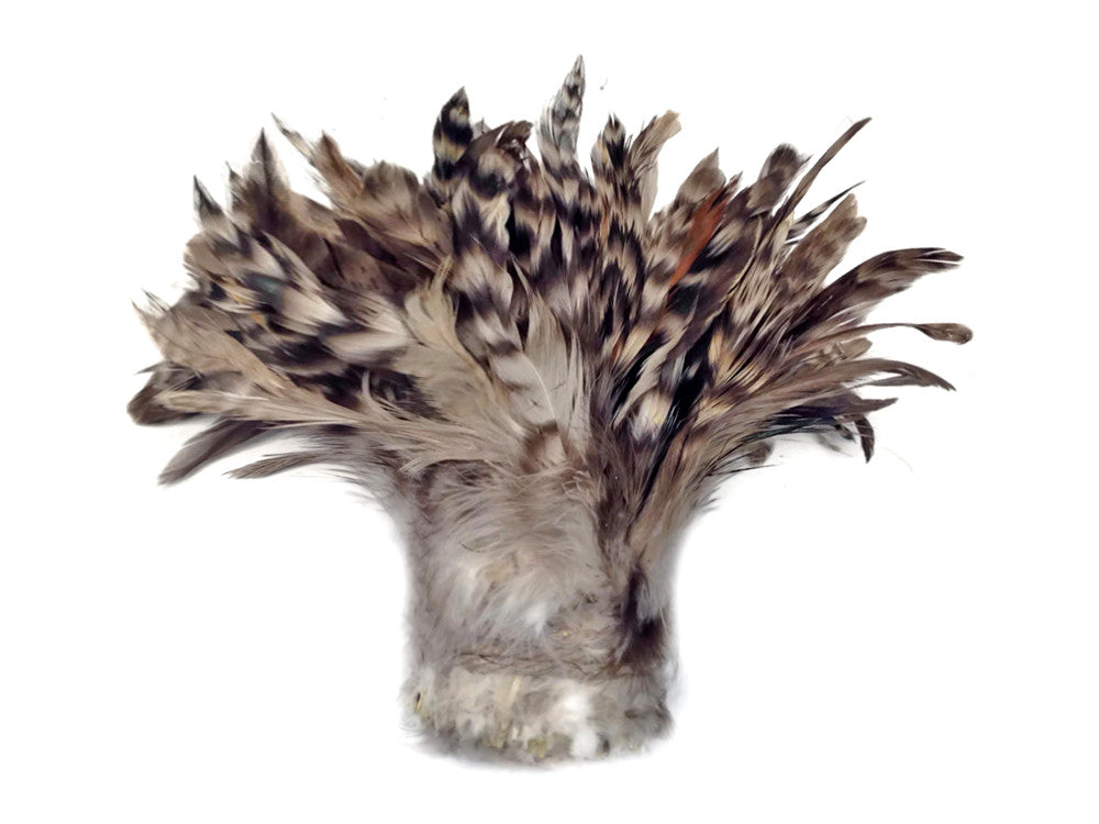 4 Inch Strip - Natural Grey Chinchilla Strung Rooster Schlappen Feathers