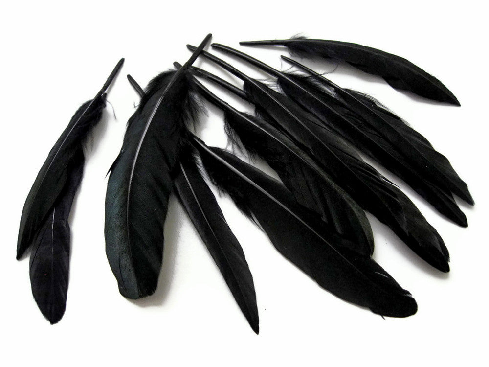 1/4 Lb. - Black Dyed Duck Cochettes Loose Wing Quill Wholesale Feather (Bulk)